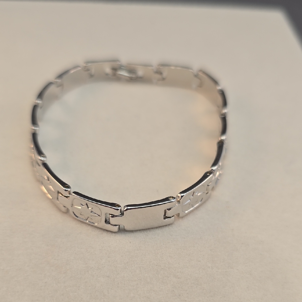 Silver Gold Filled North Star Link Bracelet 7.5"